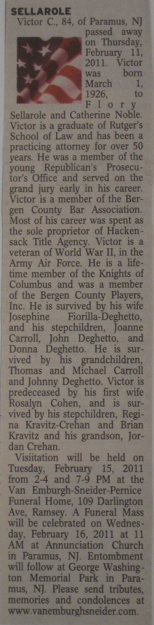Victor C. Sellarole Obituary